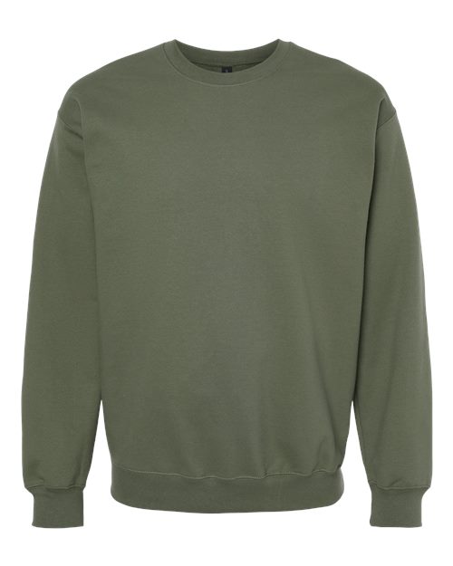 Gildan SF000, Unisex Softstyle Midweight Crewneck Sweatshirt, Military Green