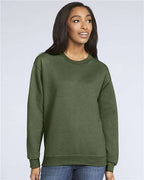 Gildan SF000, Unisex Softstyle Midweight Crewneck Sweatshirt, Military Green
