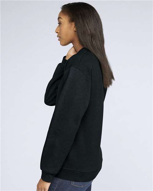 Gildan SF000, Unisex Softstyle Midweight Crewneck Sweatshirt, Black