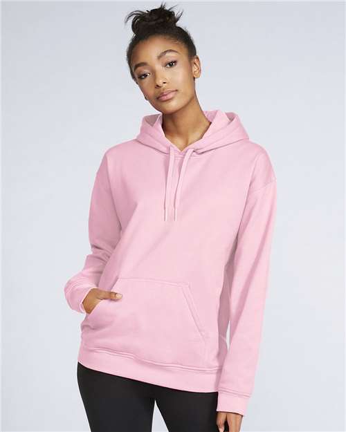 Gildan SF500, Unisex Softstyle Midweight Hooded Sweatshirt, Light Pink