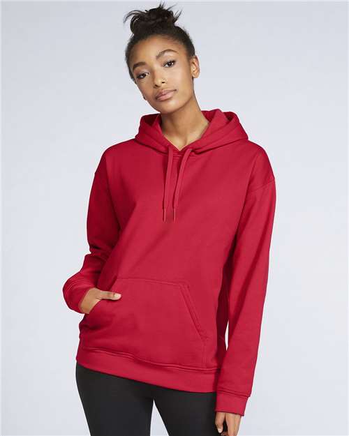 Gildan 9352, Sf500 Unisex Softstyle Midweight Hooded Sweatshirt, Red