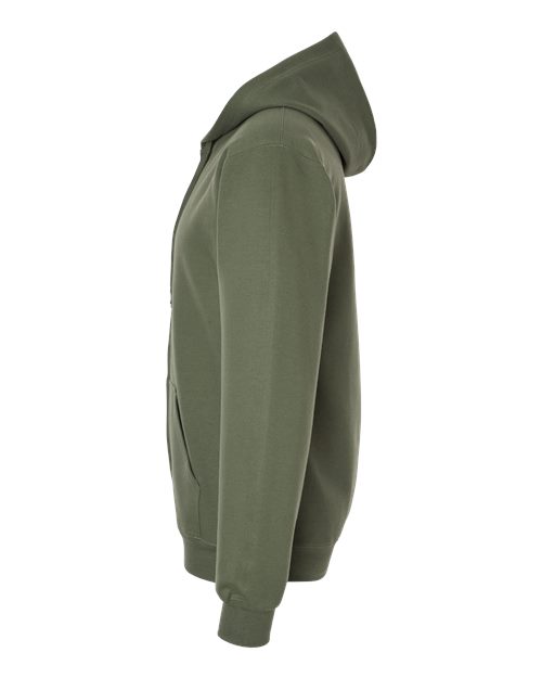 Gildan 9353, Sf600 Unisex Softstyle Midweight Full-zip Hooded Sweatshirt, Military Green