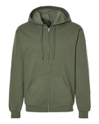 Gildan SF600, Unisex Softstyle Midweight Full-zip Hooded Sweatshirt, Military Green