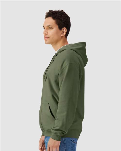 Gildan 9353, Sf600 Unisex Softstyle Midweight Full-zip Hooded Sweatshirt, Military Green
