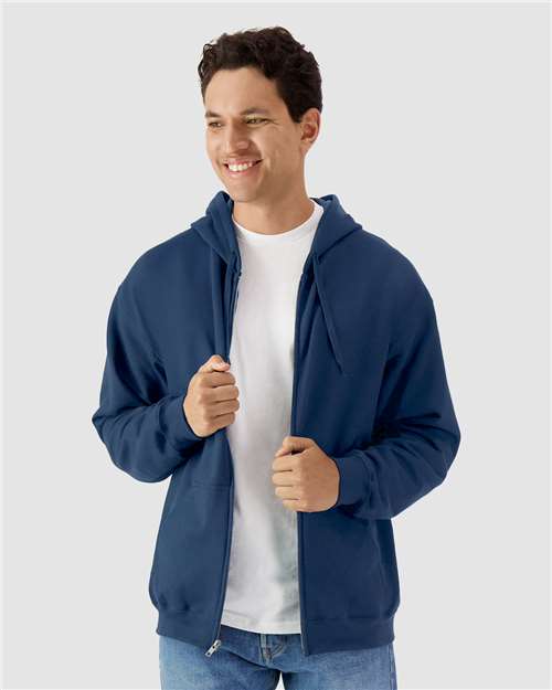 Gildan 9353, Sf600 Unisex Softstyle Midweight Full-zip Hooded Sweatshirt, Navy
