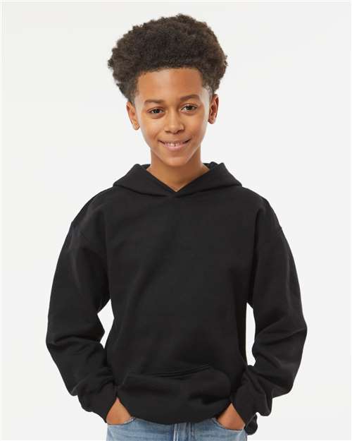 M&O 3322, Youth Fleece Pullover Hoodie, Black