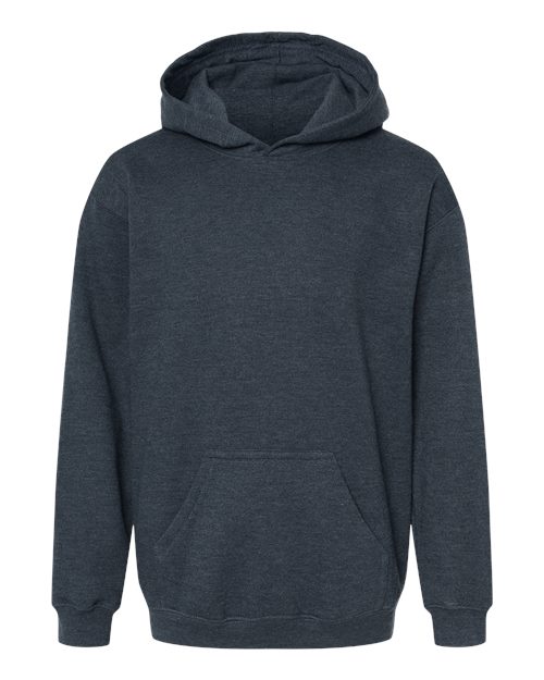 M&O 3322, Youth Fleece Pullover Hoodie, Heather Navy