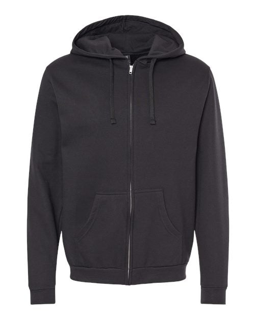 M&O 3331, Unisex Zipper Fleece Hoodie, Black