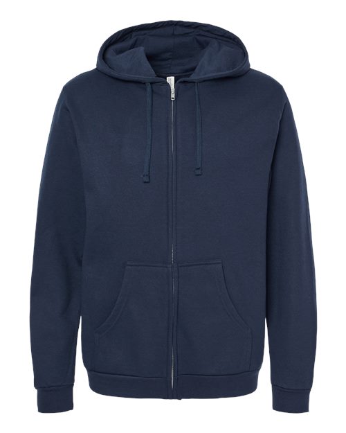M&O 3331, Unisex Zipper Fleece Hoodie, Navy