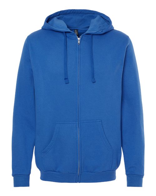 M&O 3331, Unisex Zipper Fleece Hoodie, Royal