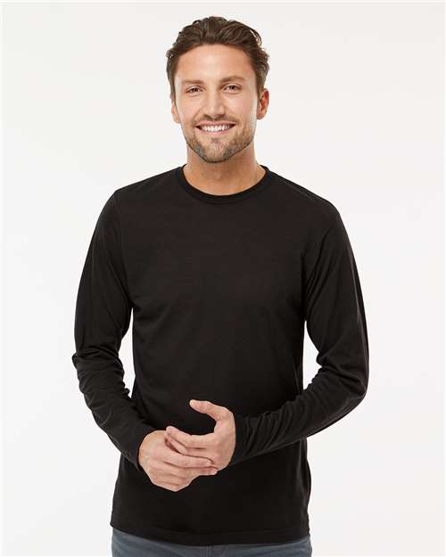 M&O 3520, Poly-blend Long Sleeve T-shirt, Black