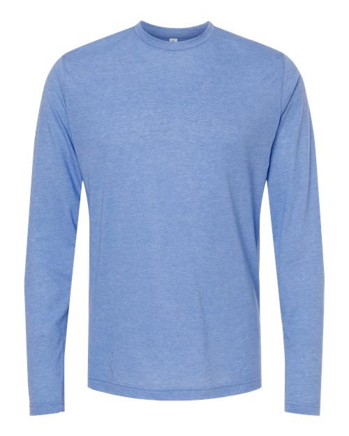 M&O 3520, Poly-blend Long Sleeve T-shirt, Heather Blue