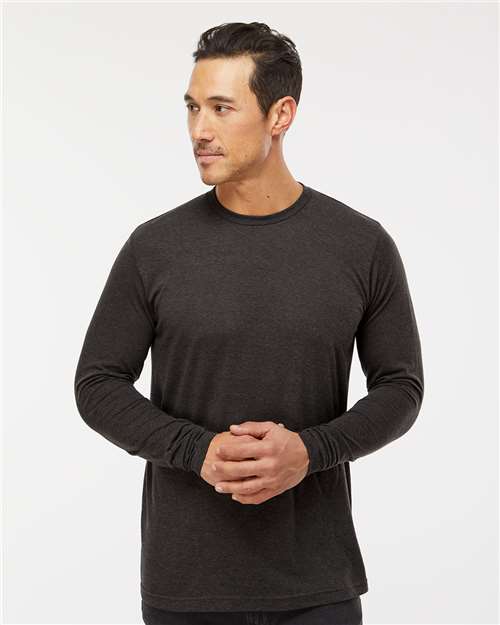 M&O 3520, Poly-blend Long Sleeve T-shirt, Heather Graphite