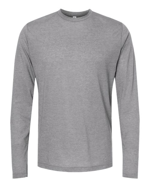 M&O 3520, Poly-blend Long Sleeve T-shirt, Heather Grey