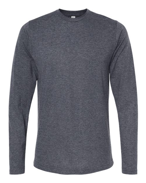 M&O 3520, Poly-blend Long Sleeve T-shirt, Heather Navy