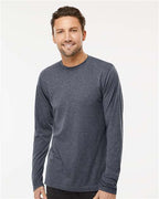 M&O 3520, Poly-blend Long Sleeve T-shirt, Heather Navy