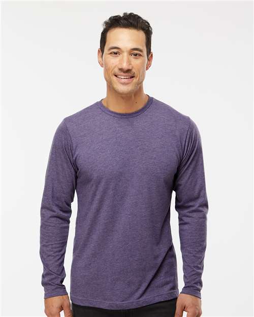 M&O 3520, Poly-blend Long Sleeve T-shirt, Heather Purple