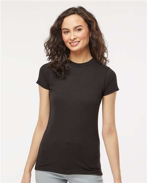 M&O 3540, Women's Deluxe Blend T-shirt, Black