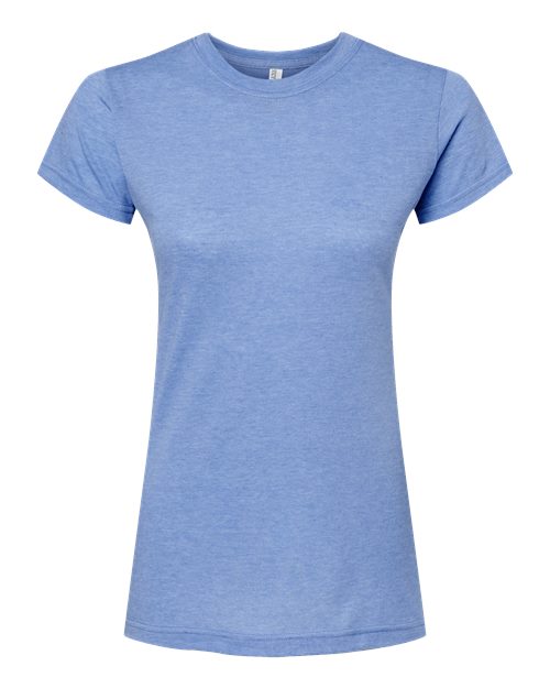 M&O 3540, Women's Deluxe Blend T-shirt, Heather Blue