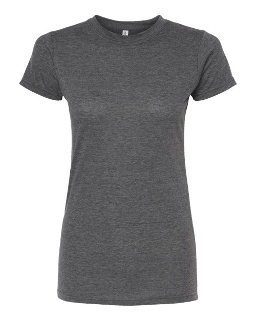 M&O 3540, Women's Deluxe Blend T-shirt, Heather Charcoal