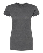 M&O 3540, Women's Deluxe Blend T-shirt, Heather Charcoal