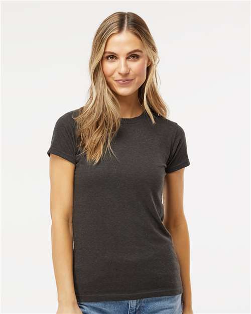 M&O 3540, Women's Deluxe Blend T-shirt, Heather Graphite