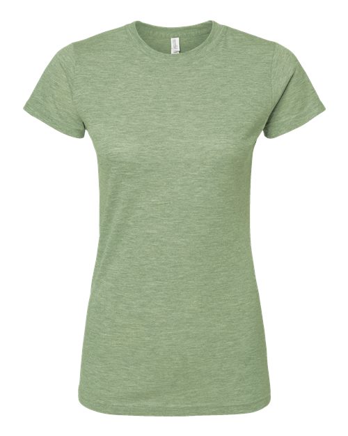 M&O 3540, Women's Deluxe Blend T-shirt, Heather Green