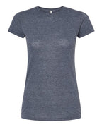 M&O 3540, Women's Deluxe Blend T-shirt, Heather Navy