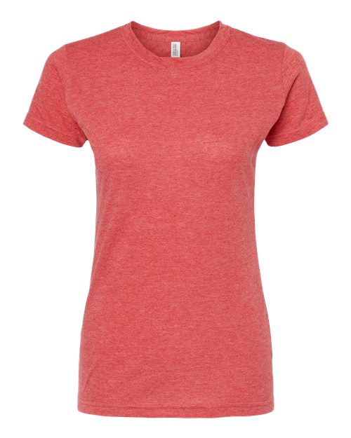M&O 3540, Women's Deluxe Blend T-shirt, Heather Red