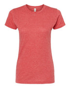 M&O 3540, Women's Deluxe Blend T-shirt, Heather Red