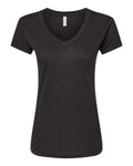 M&O 3542, Women's Deluxe Blend V-neck T-shirt, Black