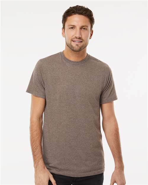 M&O 3541, Deluxe Blend T-shirt, Heather Brown