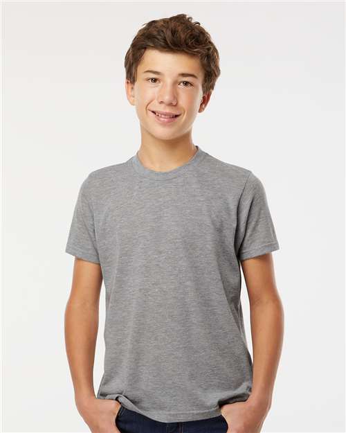 M&O 3544, Youth Deluxe Blend T-shirt, Heather Grey