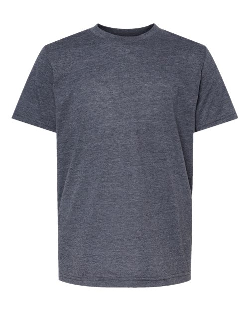 M&O 3544, Youth Deluxe Blend T-shirt, Heather Navy
