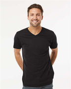 M&O 3543, Deluxe Blend V-neck T-shirt, Black
