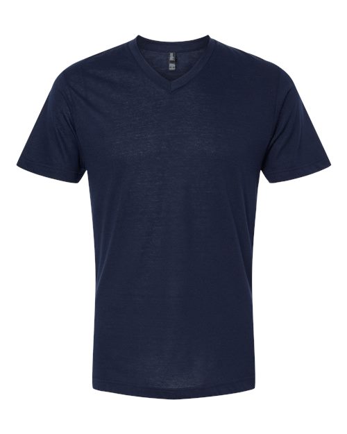 M&O 3543, Deluxe Blend V-neck T-shirt, Navy