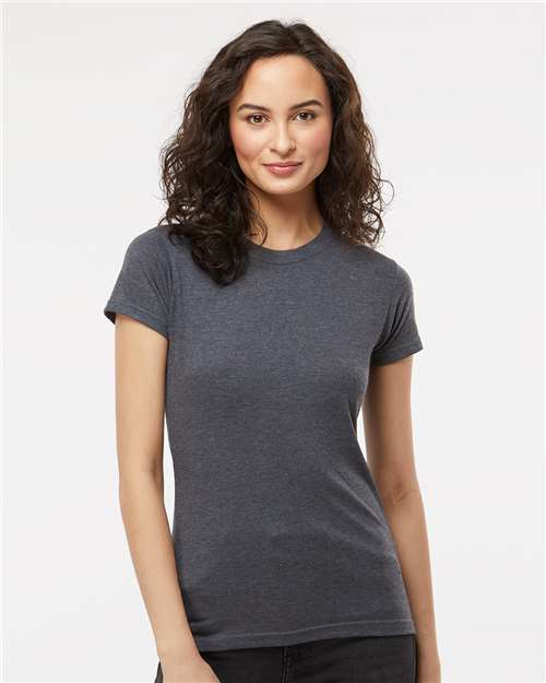 M&O 4513, Women's Fine Jersey T-shirt, Heather Charcoal