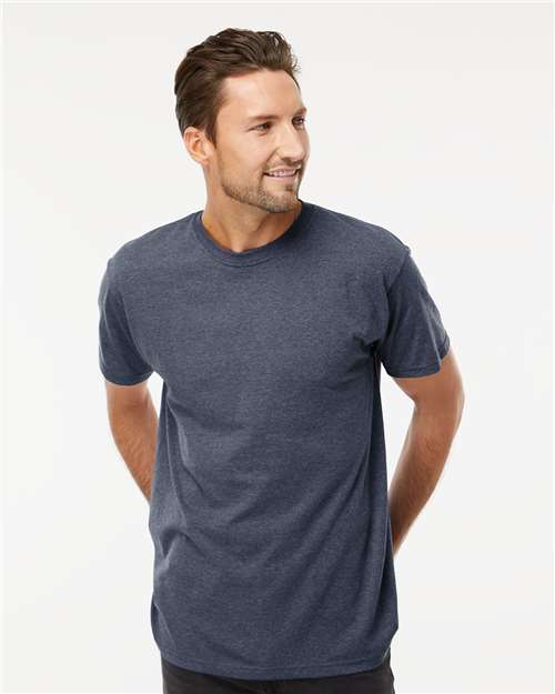 M&O 4800, Men's Gold Soft Touch T-shirt, Heather Navy