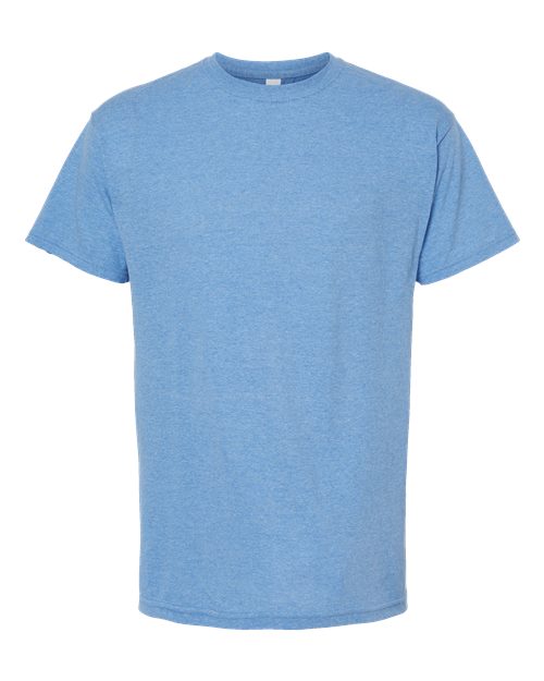 M&O 4800, Men's Gold Soft Touch T-shirt, Light Blue Heather