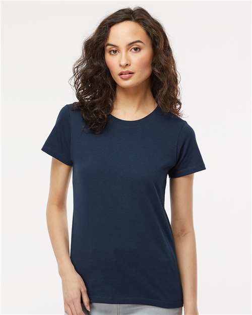 M&O 4810, Women's Gold Soft Touch T-shirt, Deep Navy
