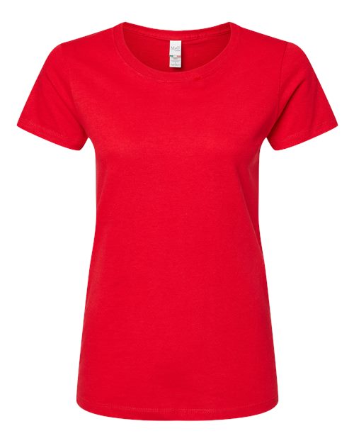 M&O 4810, Women's Gold Soft Touch T-shirt, Deep Red