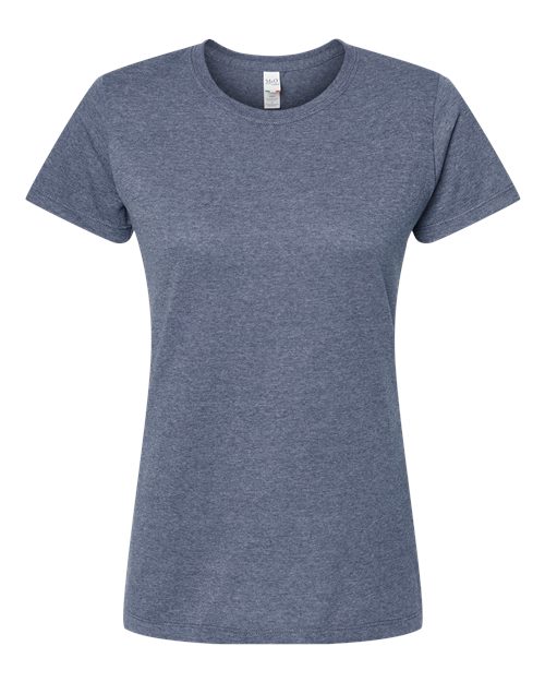 M&O 4810, Women's Gold Soft Touch T-shirt, Heather Navy