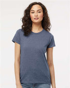 M&O 4810, Women's Gold Soft Touch T-shirt, Heather Navy