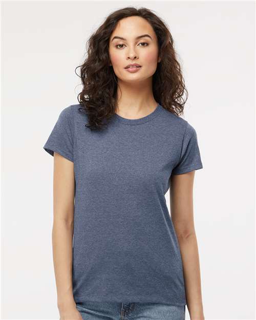 M&O 4810, Women's Gold Soft Touch T-shirt, Heather Navy