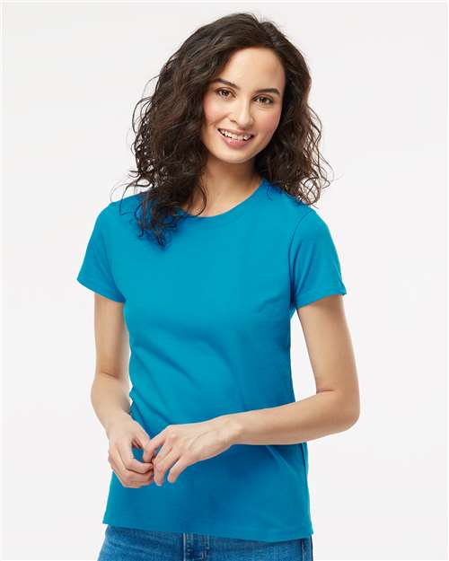 M&O 4810, Women's Gold Soft Touch T-shirt, Sapphire