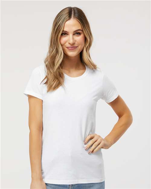 M&O 4810, Women's Gold Soft Touch T-shirt, White