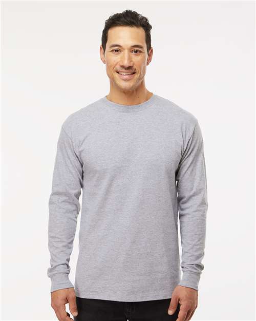 M&O 4820, Unisex Gold Soft Touch Long Sleeve T-shirt, Athletic Heather