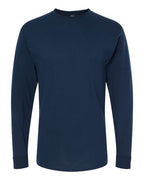 M&O 4820, Unisex Gold Soft Touch Long Sleeve T-shirt, Deep Navy