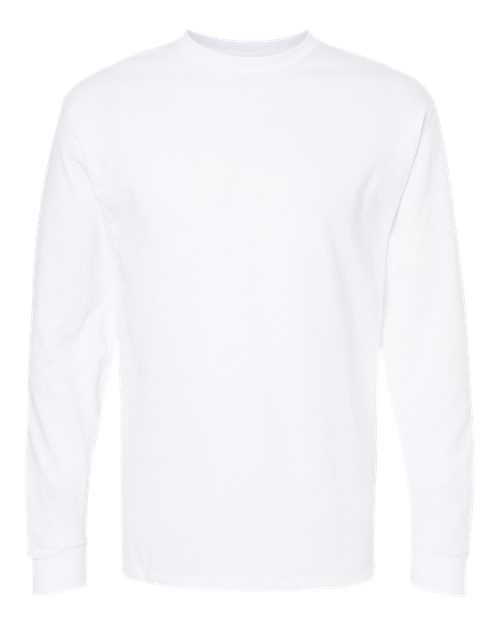 M&O 4820, Unisex Gold Soft Touch Long Sleeve T-shirt, White