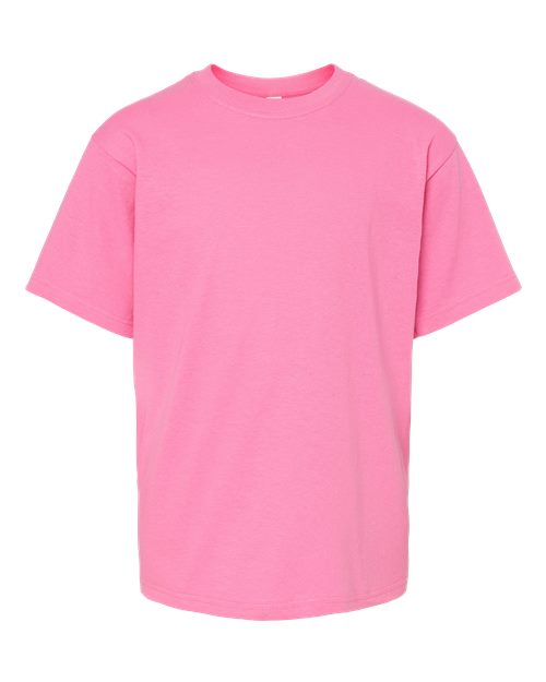 M&O 4850, Youth Gold Soft Touch T-shirt, Azalea
